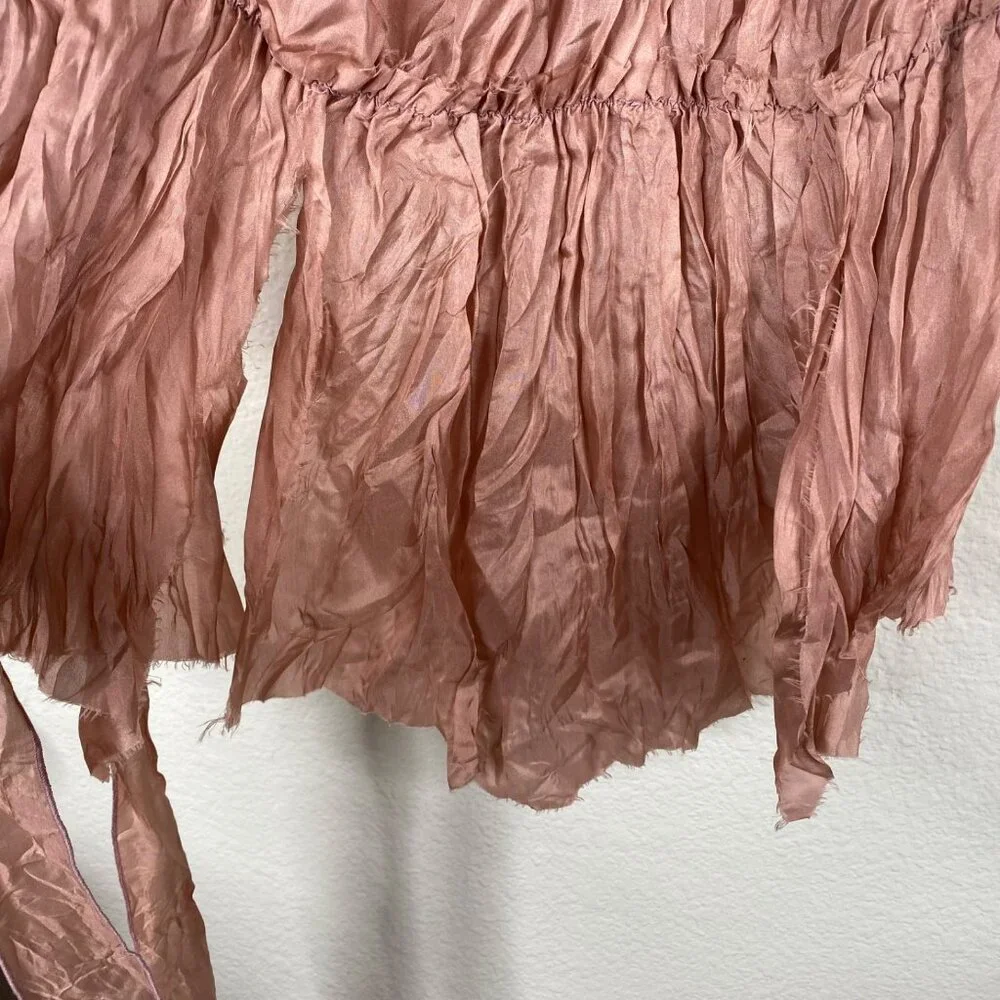NWT Calma Women's Top Pink Size M Silk Rhinestones Fairy Unique Old Money - Picture 7 of 13